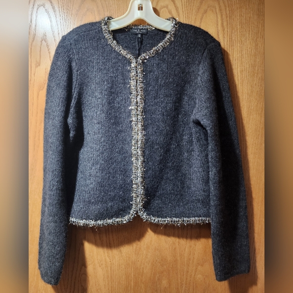 rag & bone Davies Metallic-Trim Crewneck Cardigan New Med - Picture 10 of 16